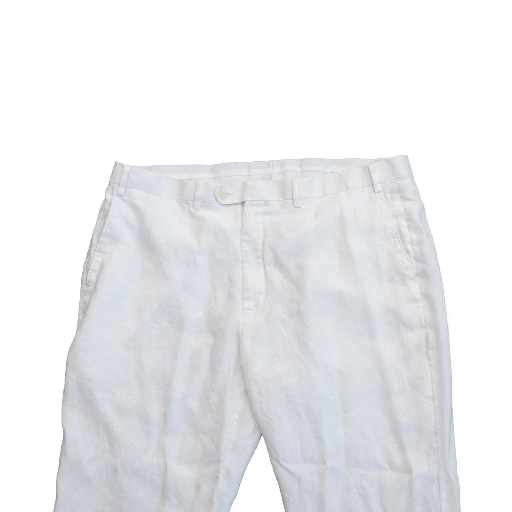 Lauren Ralph Lauren Mens White Linen Dress Pants Trousers 40W x 32L